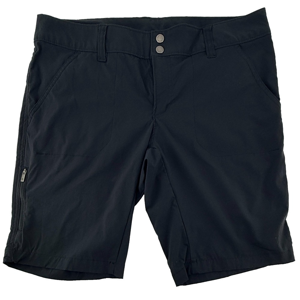 Columbia Hiking Shorts Womens 12 Black Lightweight Outdoor Zip Pocket